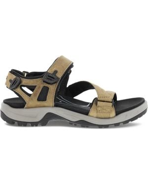 Ecco Yucatan Coast Sport Nutmeg Nubuck Leather Hiking Sandal Zpo496 - Black
