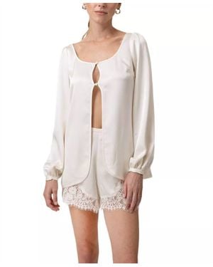 Line & Dot Nicolo Satin Top - White