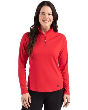 Cutter & Buck Prospect Recycled Featherlight Stretch Quarter Zip - Red
