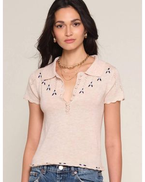 Heartloom Galette Polo Top - Natural