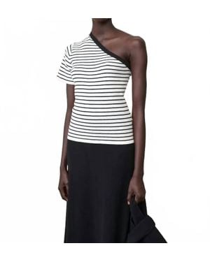 Lisa Yang Mirana Stripes Top - White