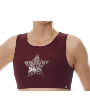 X By Gottex Chrome Star Mesh Low Impact Sports Bra - Purple