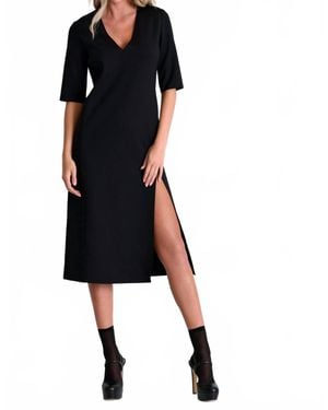 Shan Long V Neck Dress - Black