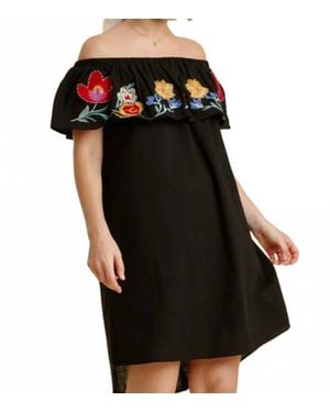 Umgee Sunset Stroll Embroidered Dress - Black