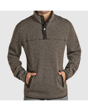Powder River Melange Henley Pullover - Brown