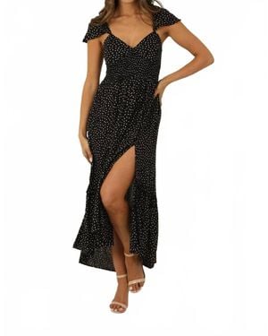 Angie Cadence V-Neck Midi Dress - Black