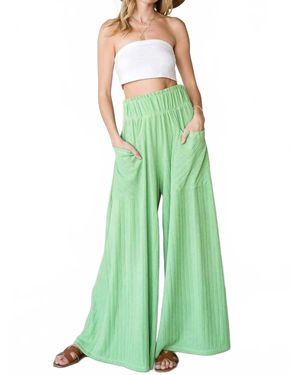 Bucketlist Wide Legs High Waist Pants - Green