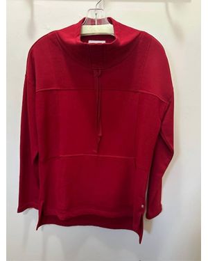 Neon Buddha Effortless Top With Kangaroo Pocket - Red