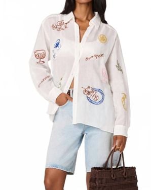 Astr Trace Button Front Picnic Shirt - White