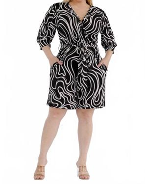 Karen T Design Swirl Print Wrap Romper - Black