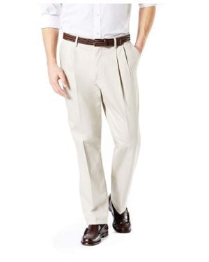 Dockers Signature 2.0 594110000 Pants Pleated Classic-Fit Mcww34 - Natural