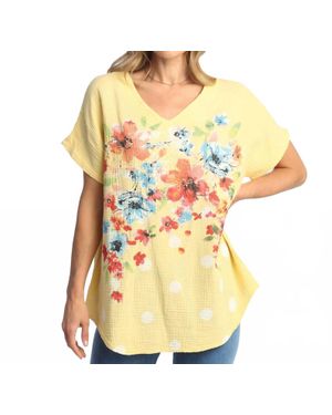 Jess & Jane Bossa Nova Mineral Washed Double Gauze Top - Yellow