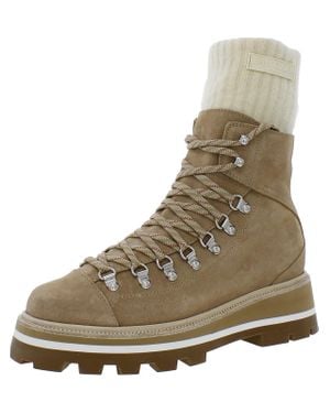 Jimmy Choo Chike Suede Round Toe Boots - Natural