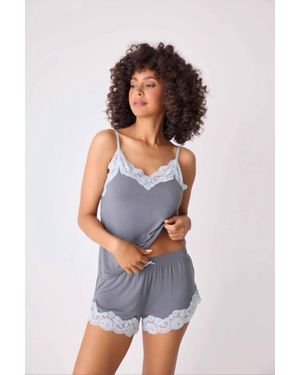 Pj Salvage Wild Dreams Modal And Lace Pajama Set - White