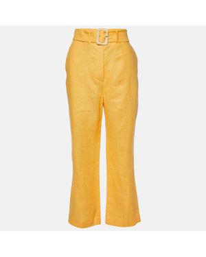 Nanushka Linen Wide Leg Pants - Yellow