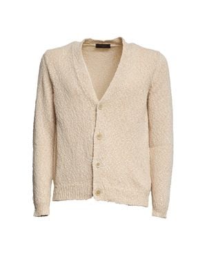 Zanone Slim Fit V Neck Cardigan - Natural