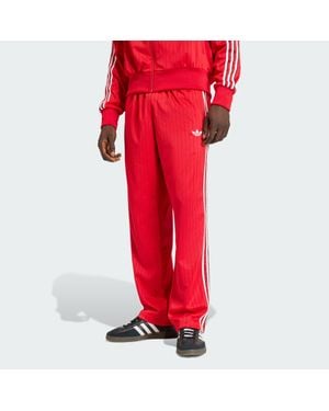 adidas Firebird Loose Pinstripes Track Pants - Red
