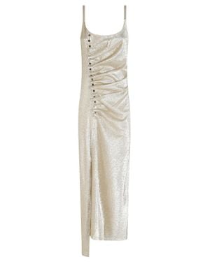 Rabanne And Gathered Effect Strapless Viscose Evening Dress - White