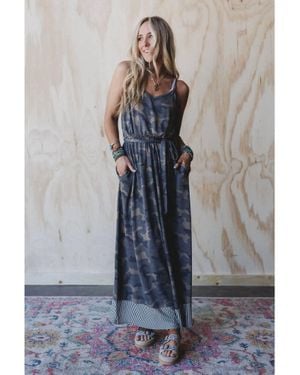 Three Bird Nest Cadet Camo Print Dress - Gray