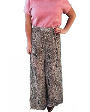 Dress Forum Ashley Looped Belt Wide Leg Pants - Multicolor
