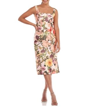 Kay Unger Floral Cocktail Dress - White