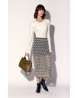 Walter Baker Nelle Skirt, Chevron Crochet - Natural