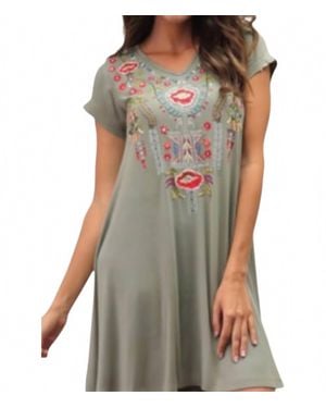 Caite & Kyla Zoe Mini Dress - Green