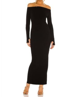 Michael Costello Off Shoulder Bodycon Maxi Dress - Black