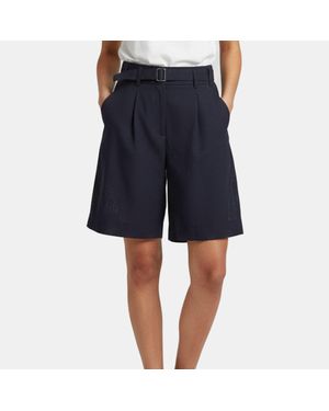 Jacquemus Pique Cotton Pleated Shorts - Blue
