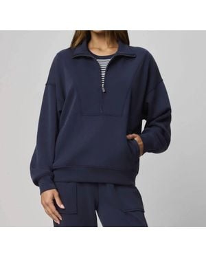 Splendid Scubasoft Quarter-Zip Sweatshirt - Blue