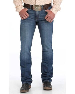 Cinch Ian Slim Boot Cut Mid Rise Rigid Denim Jeans - Blue