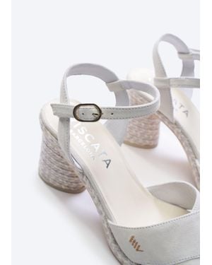 VISCATA Xelida Suede Espadrille Sandal Heels - White