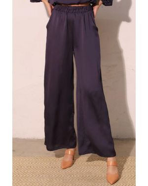TRUEDAMES Hammered Satin Pocket Pants - Purple