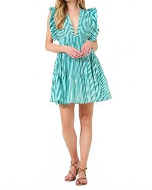 Oliphant Striped Cross Back Dress - Blue