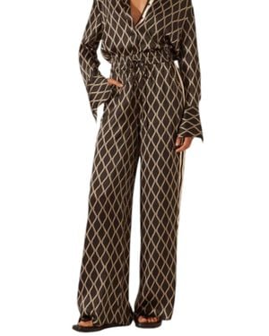 Shona Joy Silk Contrast Relaxed Pants - Black