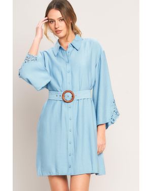 TRUEDAMES Azure Coast Woven Mini Dress - Blue