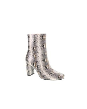 Chinese Laundry Mid Calf Snake Print Boots - White