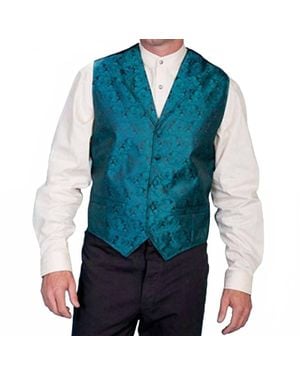 Scully Classic Paisley Vest - Blue