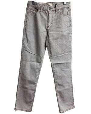 OAT New York Mid Rise Straight Striped Jeans - Gray