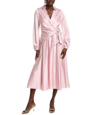 Badgley Mischka Wrap Full Skirt Day Dress - Pink