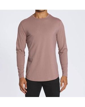 Cuts Ao Long Sleeve Curve Hem Tee - Purple