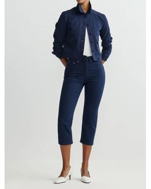 DL1961 Kristy Capri High Rise Twill Jeans - Blue