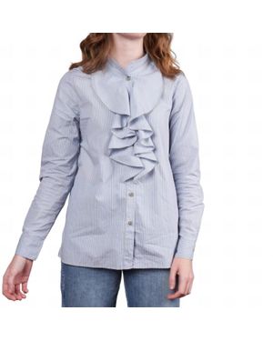 A SHIRT THING Chloe Poplin Top - Blue