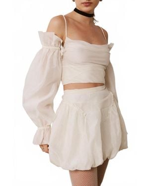 Saemdi Bubble Mini Skirt - White