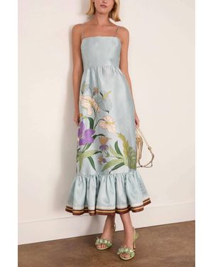 ALÉMAIS Alfie Floral Midi Dress - Blue