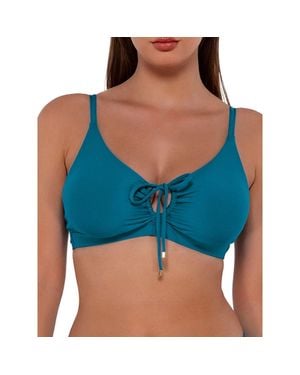 Sunsets Bikini Top Avalon Stretch Kauai Keyhole Swimwear Gbo25 - Blue