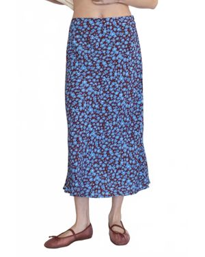 Azalea Jolene Floral Skirt - Blue