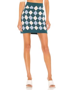 Free People Argyle Viola Sweater Skirt - Blue