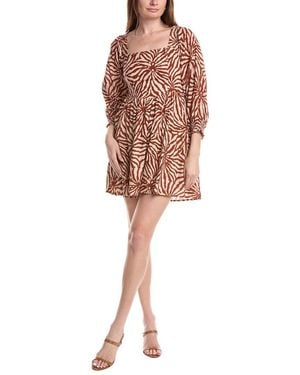 Saltwater Luxe Printed Linen-Blend Mini Dress - Multicolor