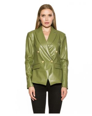 Alexia Admor Leather Blazer - Green